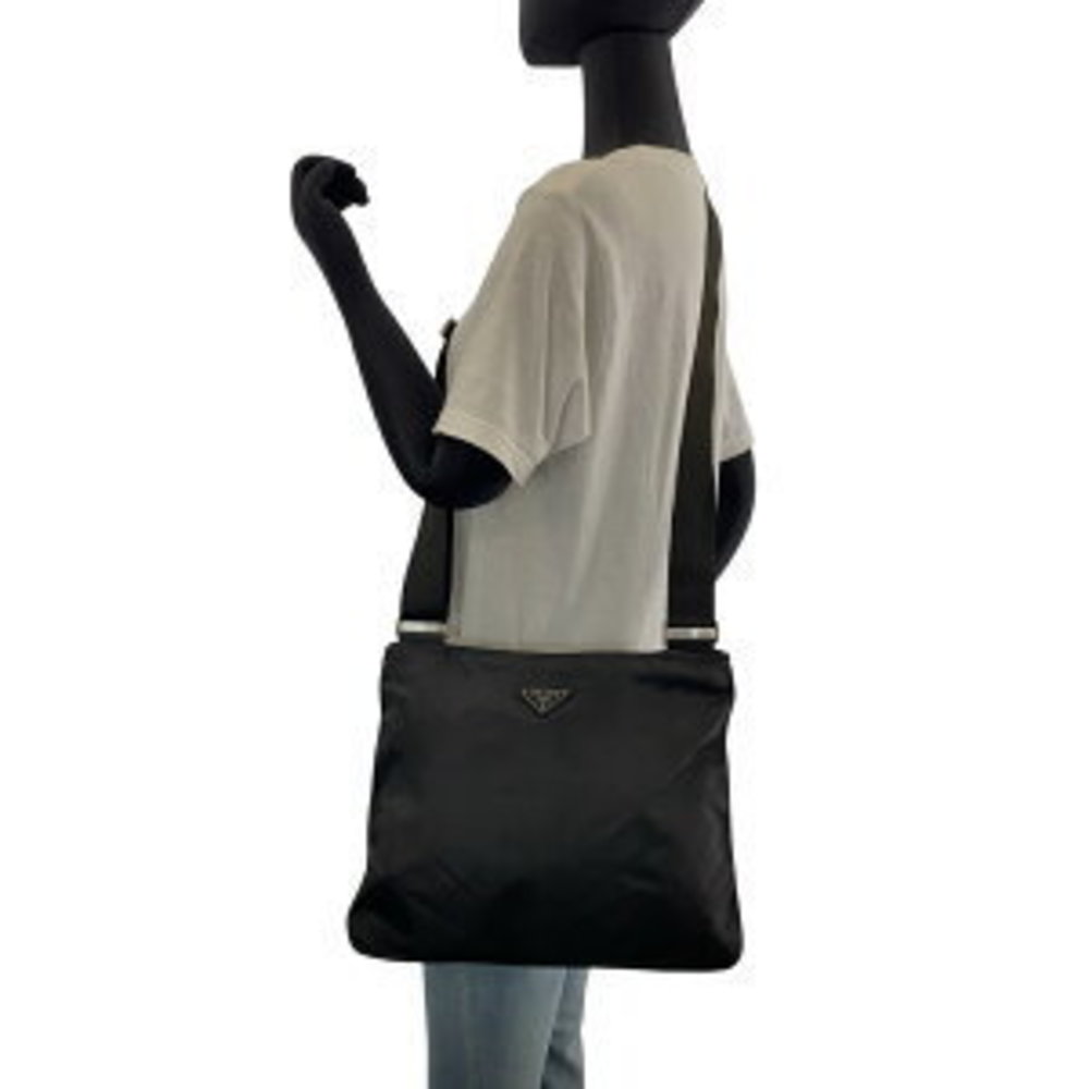 Prada Bag Black Nylon Pouch Triangular Tessuto Sh… - image 6